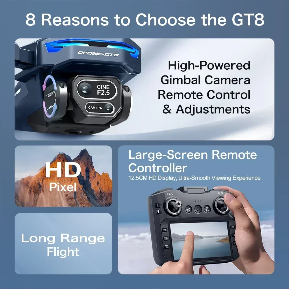 Drone 4K HD GT8 Camera Obstacl - Drone Thermal Imaging review and price